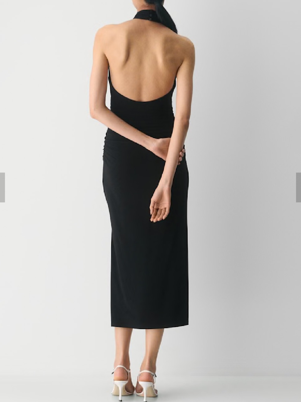 NEW Aritzia Wilfred Smooth Matter Remedy Halter Maxi Dress Black L - Picture 9 of 12